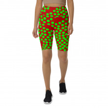 Biker Shorts rot mit grünen Punkten