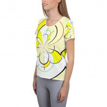 All-Over Print Women's Athletic T-shirt, blumige Bewegungen Original dELLaS 21